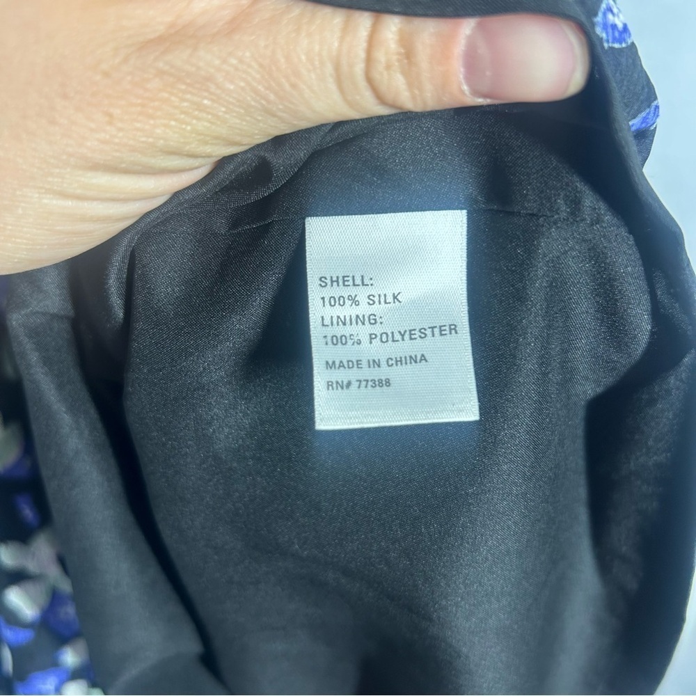 Eliot by Madewell | 100% Silk Floral Sleeveless Mini Dress Black Women’s Size 4 - Picture 8 of 12